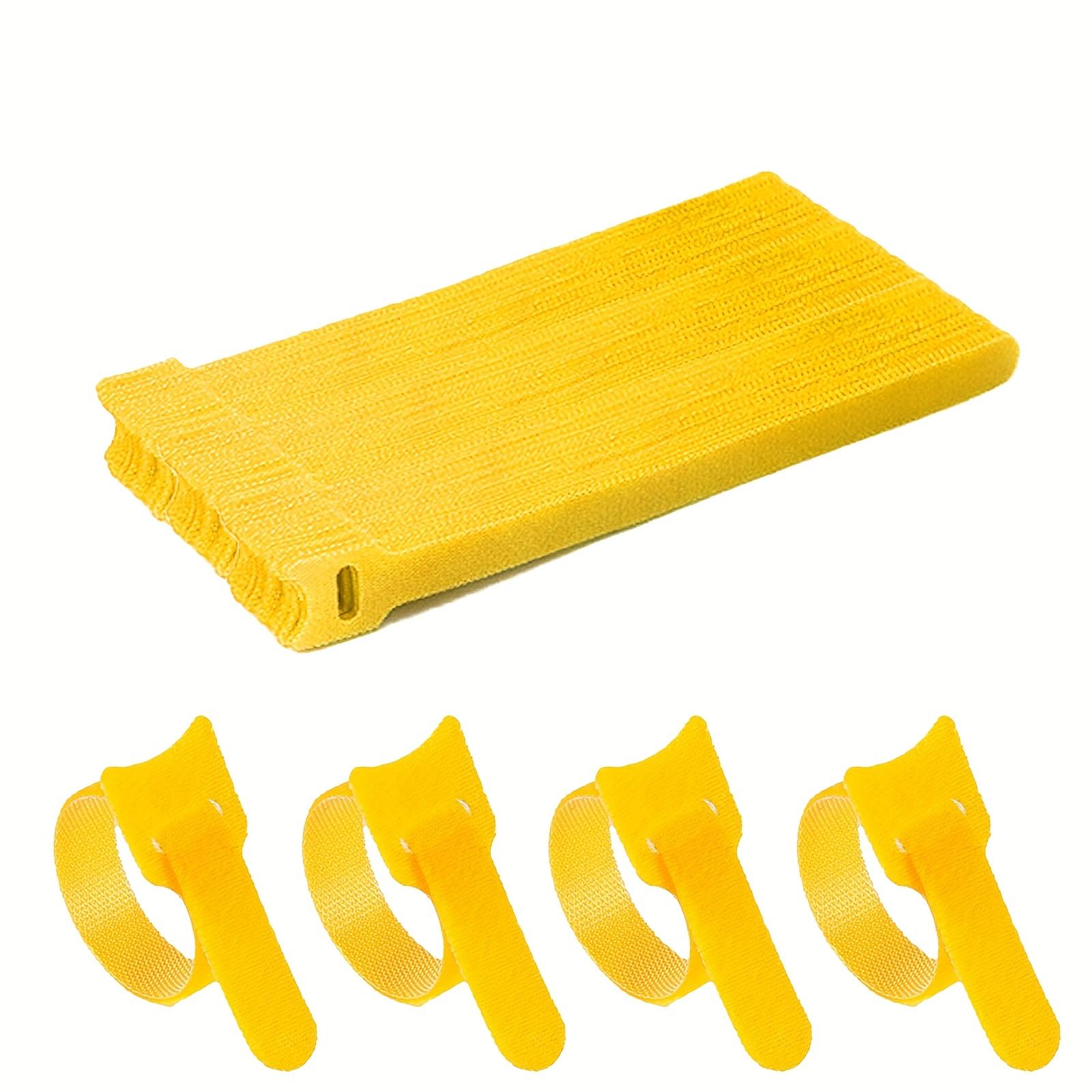 

70pcs Mixed Color Hook-and-loop Fastener Cable Ties - Durable Fabric Wire Organizer for Home & Office, Vibrant Striped Design, Secure Loop Fastening 70pcs жовтий