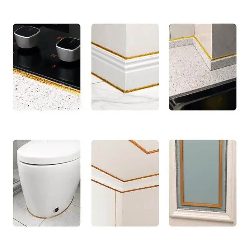 Selbstklebendes schimmelresistentes wasserdichtes Dichtungsband – 0,8 cm x 3 m/6 m für Fliesenrand, Spülbeckenabdichtung, Badewanne, Arbeitsplatte – DIY Dekoratives Formteilstreifen