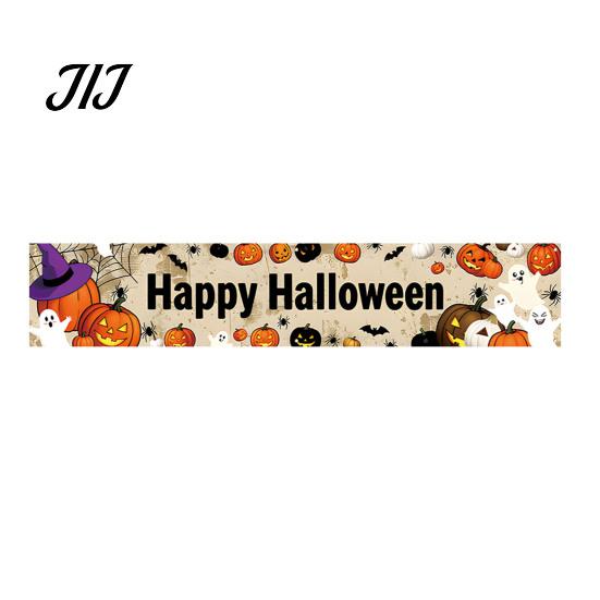 Halloween Gårddekorationer Hegnsbanner, 118 x 20 Tommer Stort Gårdskilt Banner Flag, Skræmmende Vejrbestandige Festbanner Baggrund Ophæng