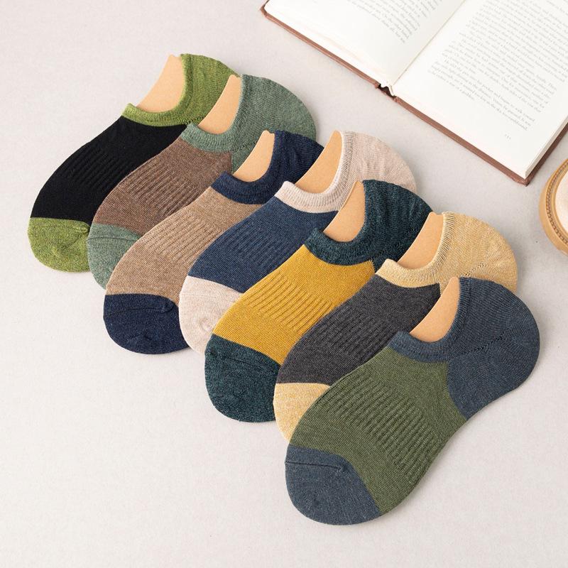 

Мужские разноцветные ретро носки с низким вырезом - Весенне-летние дышащие хлопковые носки-лодочки One Size