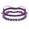 Father's Day Bracelet Set Men's Adjustable Diamond Knot 6mm Volcanic Stone Obsidian Tail Bead Lapis Lapis Bracelet
