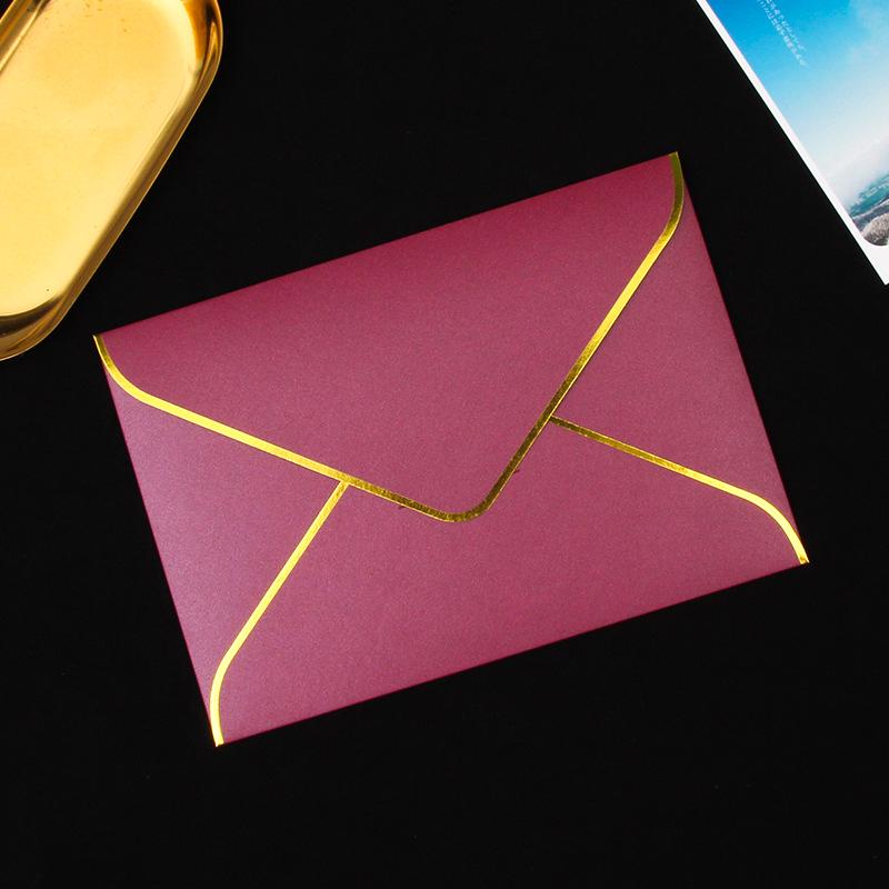 A5 Gold-Edged Pearlescent Invitation Envelope with Logo Print Capability