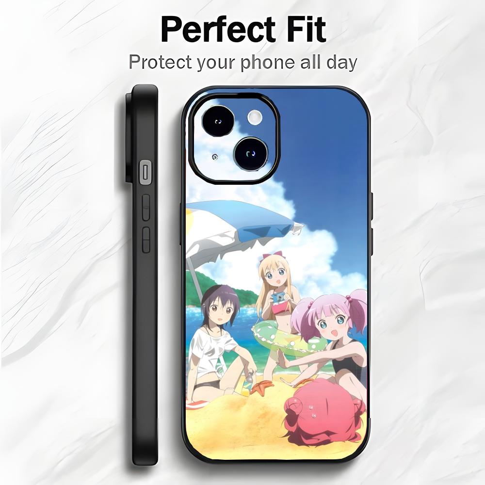 Cute Funny Japanese Anime Y-Yuru Y-Yuri Phone Case Phone Case Soft Packaging Lightweight For iPhone17 16 15 14 13ProMax