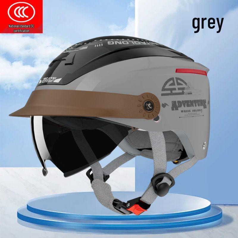

Junhao Certified Electric Bike Helmet - Summer Sun Protection, Breathable, All-Season, Universal Fit, Half Helmet for Scooters One Size [54-62]