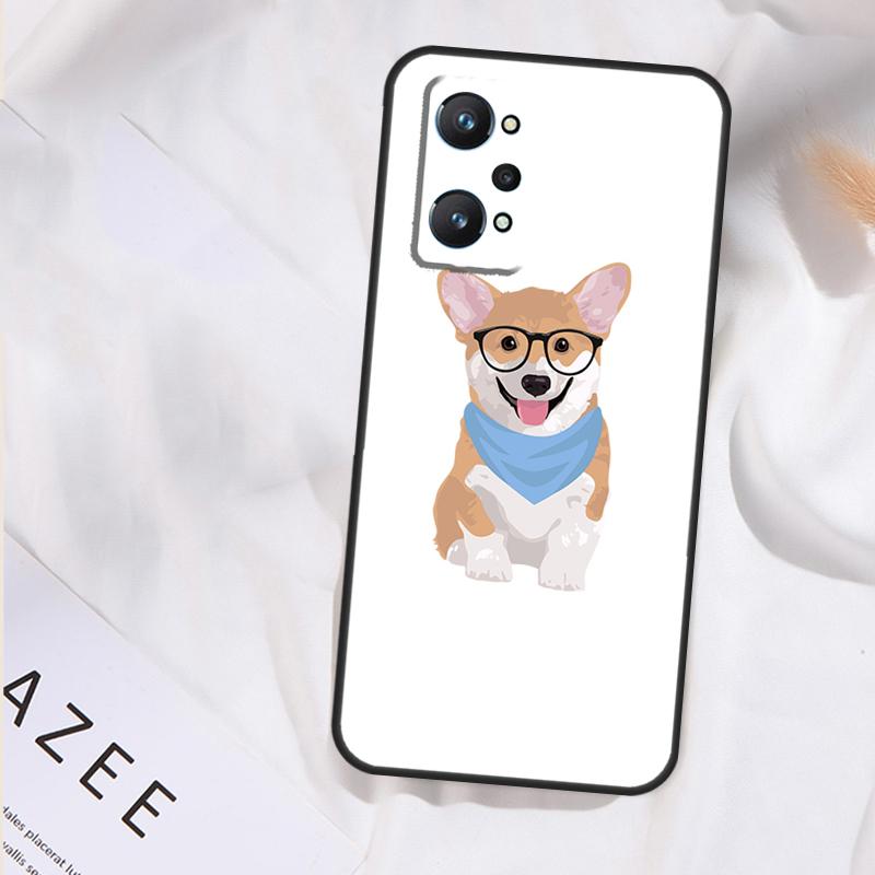 Cartoon Corgi Dog Case For Realme 15 13 12 11 14 Pro Plus GT6 GT7 Pro C55 C15 C35 C33 C61 C63 C65 C67 C71 C75