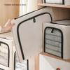 Foldable Clothes Storage Boxes Large Capacity Bins with Metal Frame Lids Clear Window and Sturdy Handles Daily Use