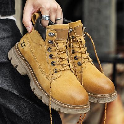 Martin Boots New Autumn British Style Retro Leather Thick-soled Rhubarb Boots Non-slip and Wear-resistant Boots