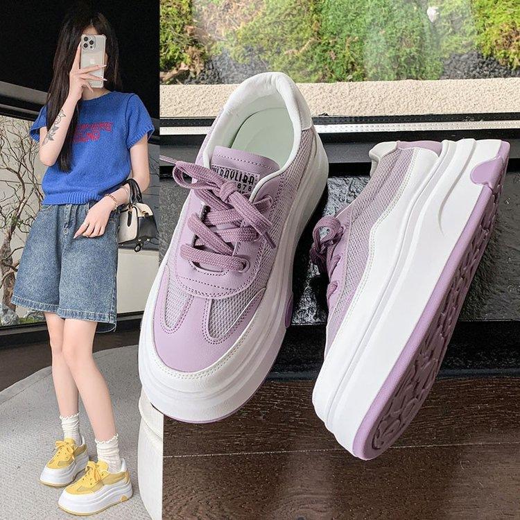 Height-increasing little white shoes women's new spring and summer versatile thick-soled feet small casual sports board shoes