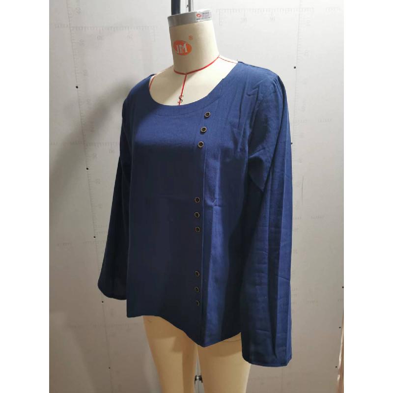 2026 Spring and Autumn New Casual Loose Woven Long-Sleeve Pullover Women's T-Shirt