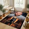Personalized Crystal Velvet Carpet,Kontra K Custom Printed Name, Plush Area Rug For Home Indoor Decor