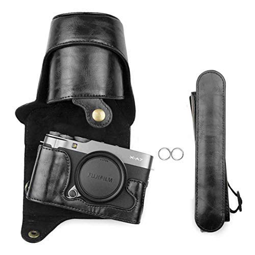 

kinokoo Camera Case for Fujifilm X-A7/XA7 Mirrorless Cameras, PU Leather, Lightweight, with Tripod Hole and Shoulder Strap (Black)