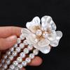 Long Flower Metal Buckle Elastic Crystal Korean Belt Women Waistband Dress Decoration Faux Pearl
