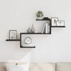Wall Shelf Black Oak Effect 104 X 15 X 49 Cm Wood Based Material