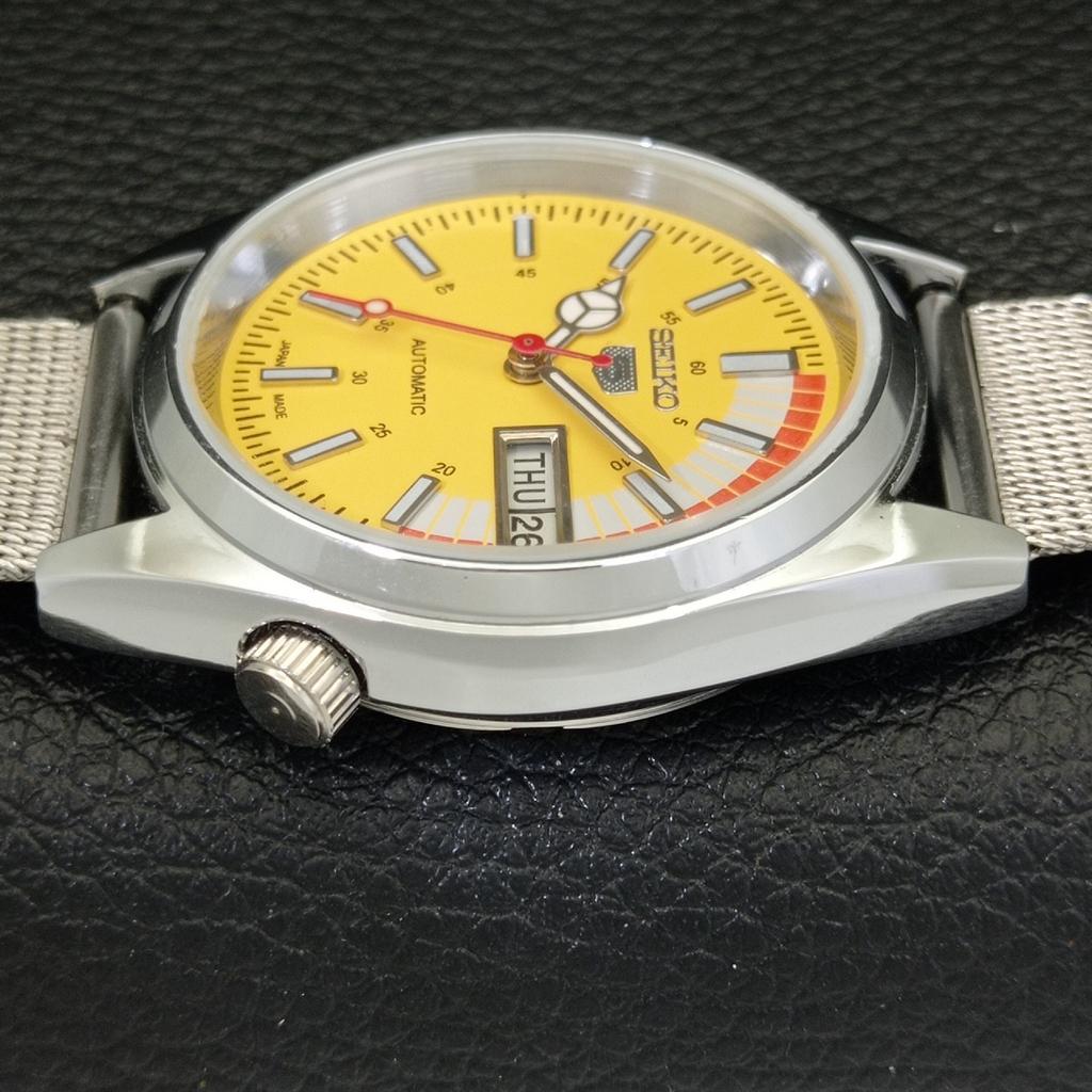 VINTAGE REFURBISHED SEIKO 5 AUTOMATIC 6309A JAPAN MENS YELLOW WATCH A441127-4 Sk-a441127