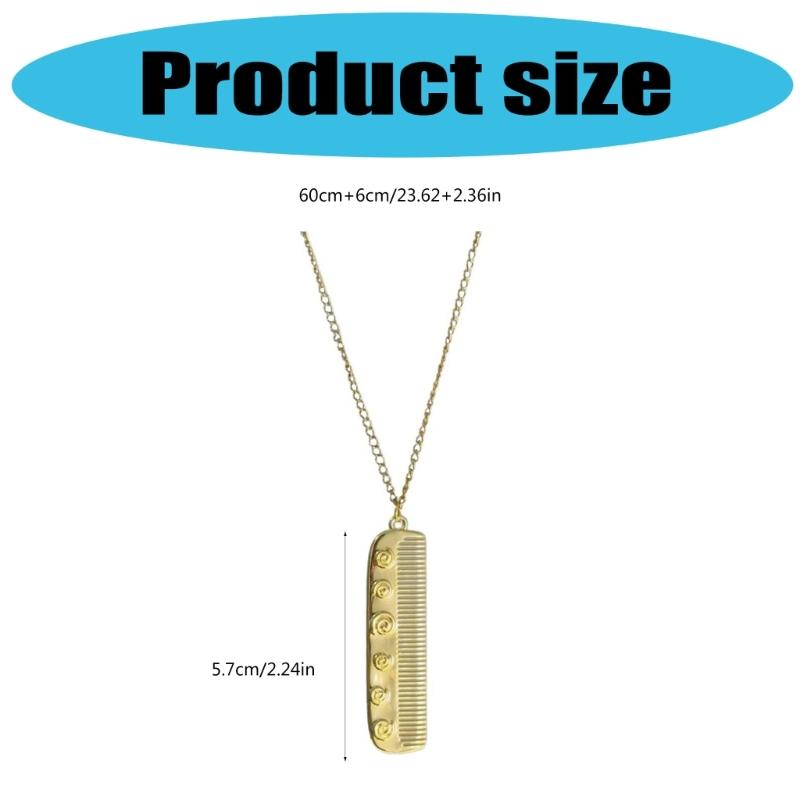 Fashionable Comb Pendant Necklace Sturdy Styling Charm Jewelry Accessory for Trendy Hairstyles Casual Decoration
