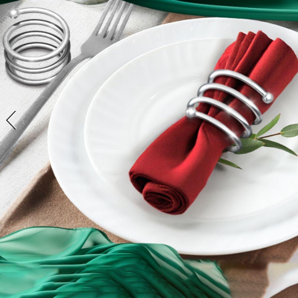 6 Stück Gold/Silber Frühlingsform Serviettenring Doppelperlen Serviettenring Hochzeit