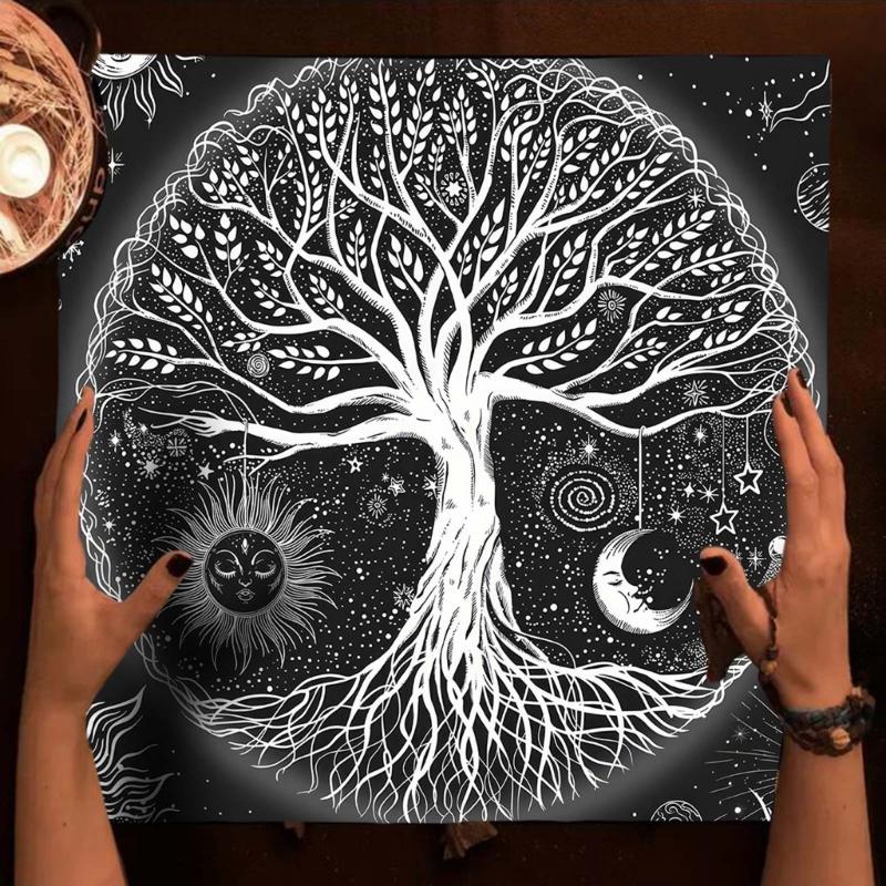 Altar Cloth Tarot Mat Table Cloth Witchcraft Square Alter Wiccan Spiritual Alter Cloth Life Tree 50x50cm/75x75cm