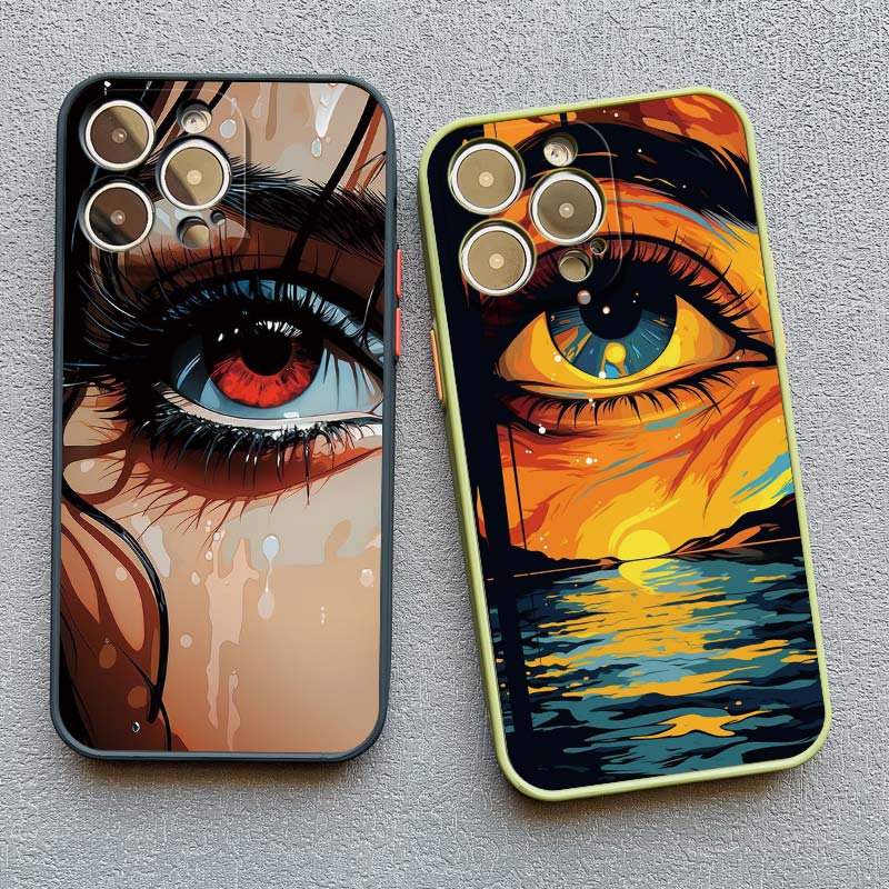 Art Painting Portrait Close-up Phone Case For iPhone 16 13 11 12 14 15 Pro Max Mini XR XS X 15 14 7 8 Plus SE2 Back Cover Funda