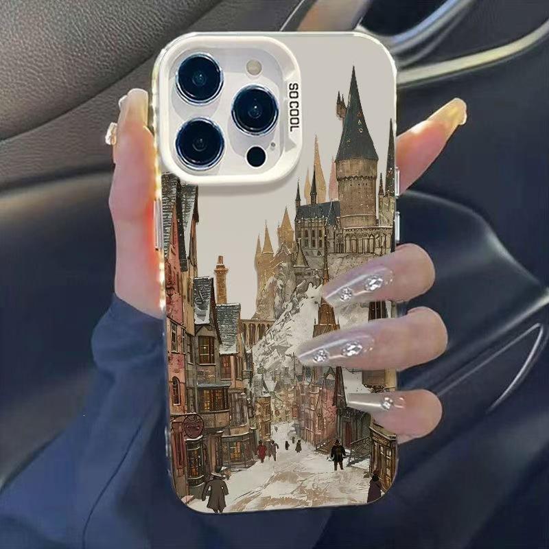 Retro castle style iPhone 16 Pro Max phone case, iPhone 17 Pro, new 15 premium, 14 Pro creative