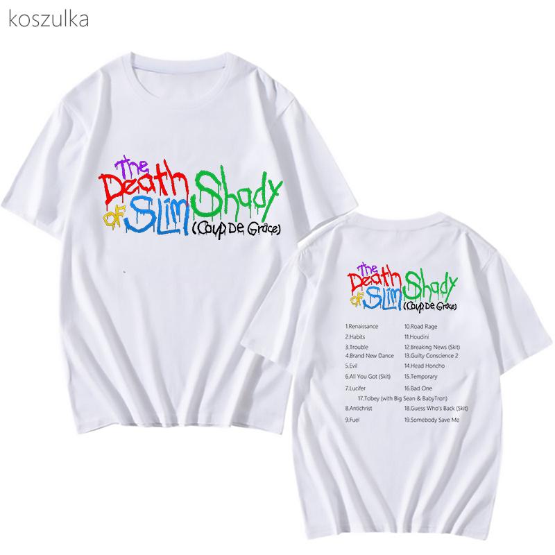 Eminem New T-shirt Casual Tobey Short Sleeve The Death of Slim Shady 100% Cotton Tee-shirt Fashion Pouplar Men/women Tshirt Tops