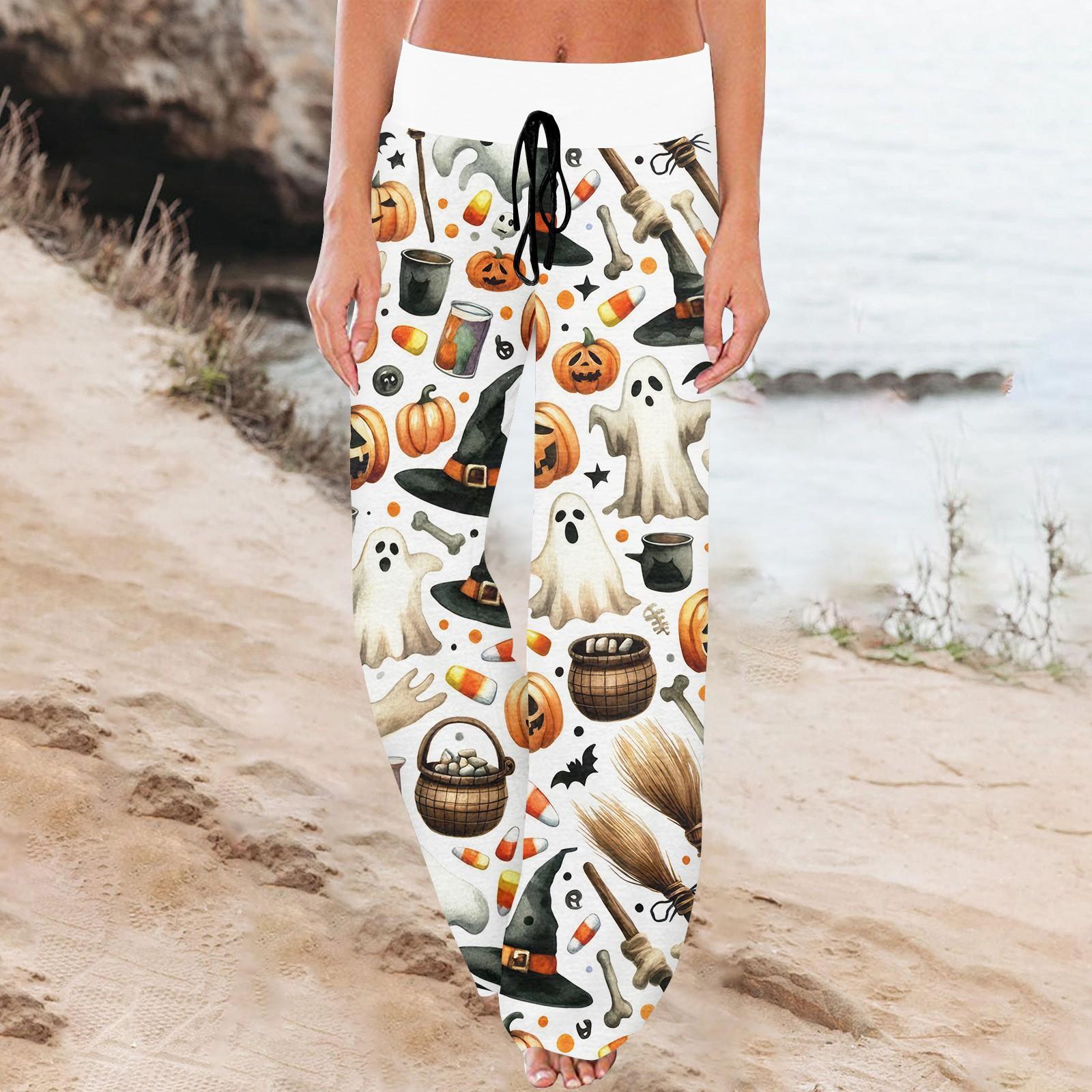 

Женские спортивные брюки, спальные брюки, напечатанные широкие брюки на шнурке, повседневные брюки с карманами L