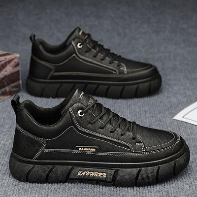 Herrenschuhe Herbst wasserdicht und rutschfest Kochschuhe vielseitige Arbeits-Arbeitsversicherungsschuhe Board-Schuhe Herren Sport und Freizeit schwarze Lederschuhe