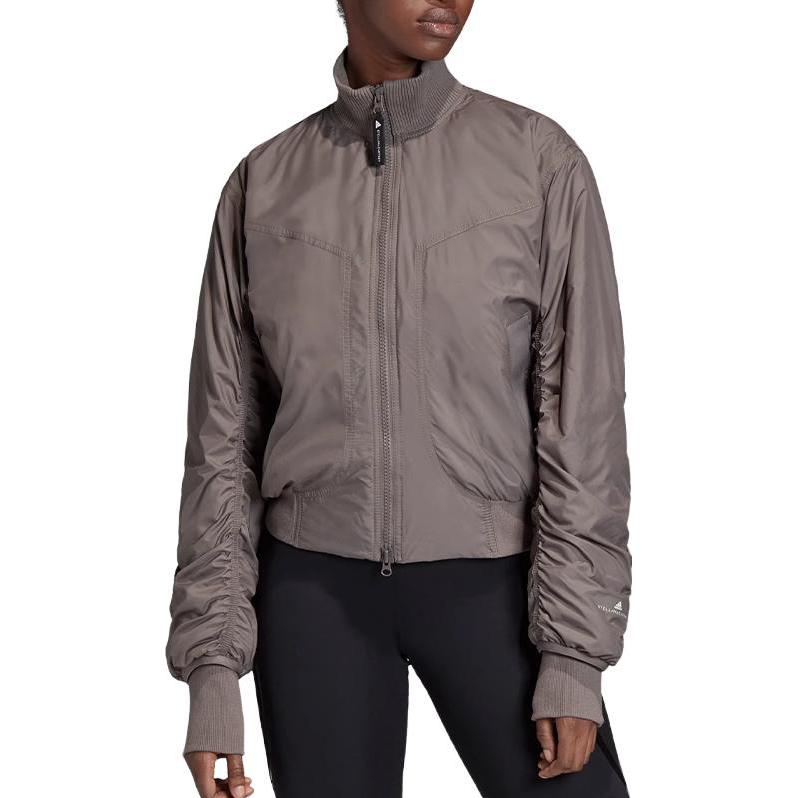 Adidas SMC Solid Color Zip Sports Jacket Women Jackets Gray FK9679