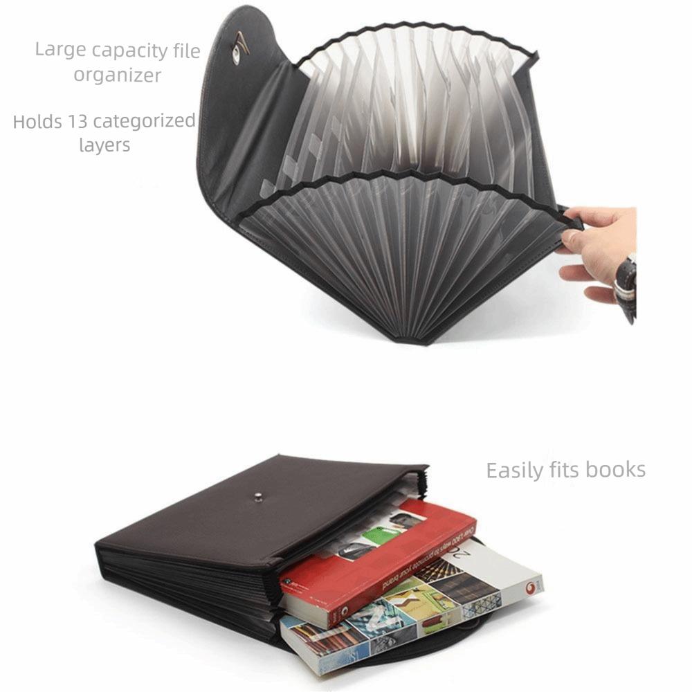 Waterproof Expanding File Holder 13 Pockets A4 Files Briefcase  School Supplies