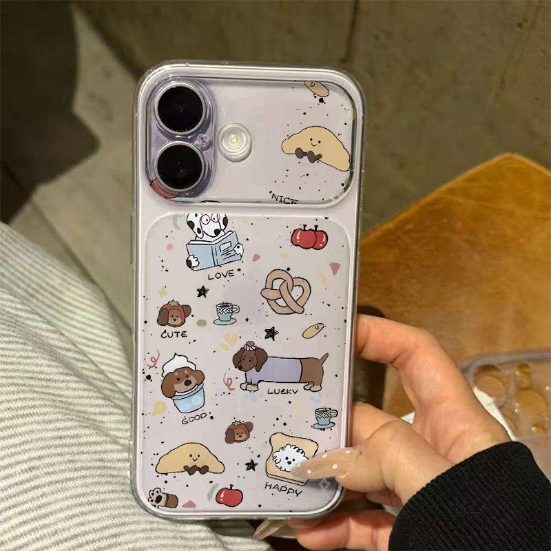 

Tea Bread Puppy Apple-Compatible Phone Case, Full Coverage Soft Case for iPhone 12-17 16 Plus
