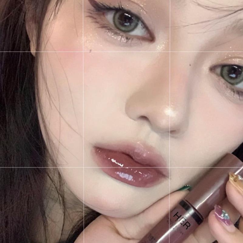 Brillant à lèvres miroir scintillant: Brillant à lèvres coréen longue durée et hydratant à la texture aqueuse et vitreuse