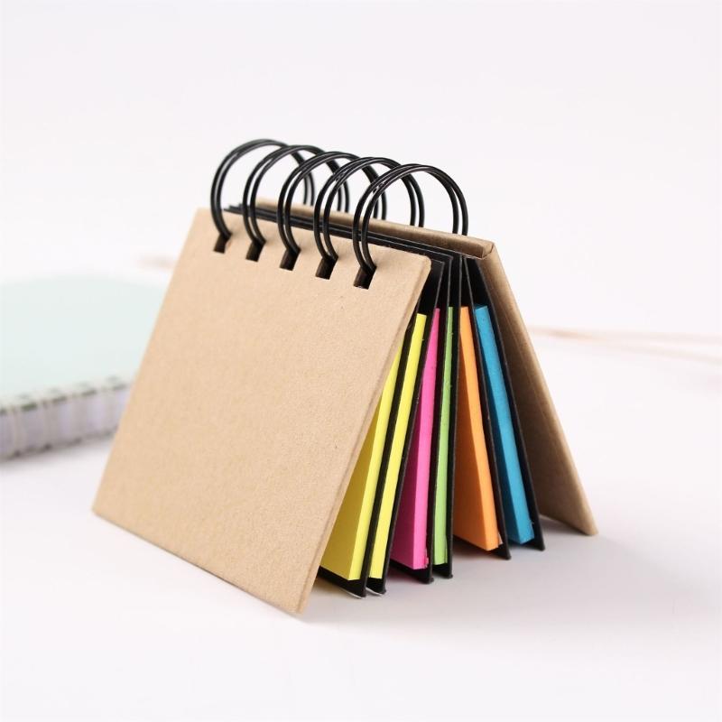Hard Cover Note Pads Small Spirals Notebook Self-Adhesive Sticky Note Combination Memo Pads School Office Supplies