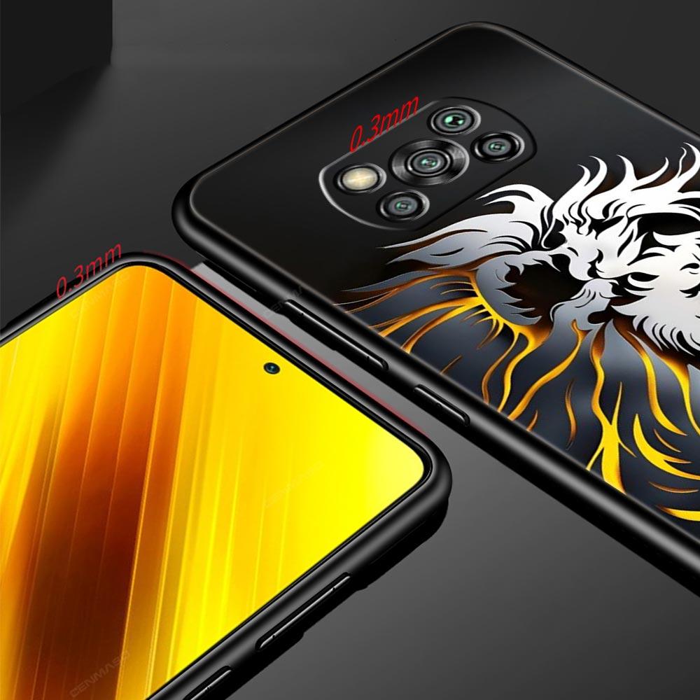 Cross Pattern Bicolor Lion Phone Case for Xiaomi Poco F7 F6 F5 F4 F3 X6 X5 X4 X3 NFC F7 Ultra M4 C51 C55 GT 5G Soft TPU Cover
