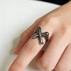 Practical Leg Shape Geometric Finger Rings Adjustable Opening Rings Alloy Texture Suitable for Artistic Expression