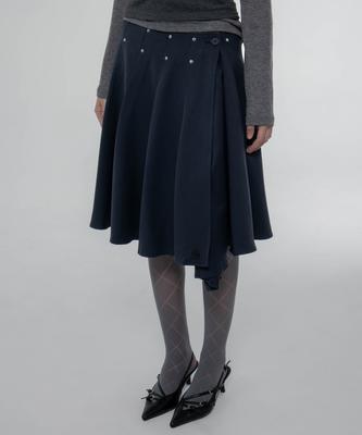 Chix One-Drop Pleated Layered Skirt Navy