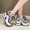Fashion Spring Autumn Women Chunky Sneakers Breathable Mesh Casual 10.5CM Wedge Heels Platform Footwear Summer Femme Sport Dad Shoes