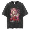 Men Streetwear Tshirt Japanese Anime Naruto Graphic TShirt Cotton  Harajuku Washed T Shirt Summer Hip Hop Tops Tees Black