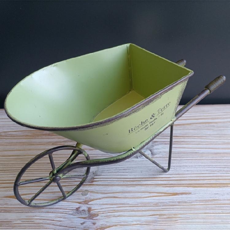 Eisenwagen Pflanzgefäß Kleine Schubkarren Pflanzgefäße Metall Blumenhalter Pflanzentöpfe Wagen Garten Pflanzgefäß Dekoration für Hinterhof