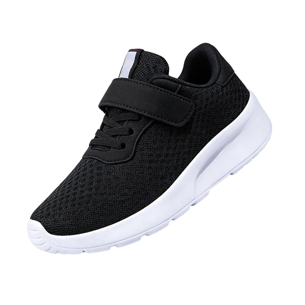 Children Athletic Sneakers Lightweight Breathable Mesh Upper Slip Resistant Soft Sole Hook and Loop Closure Kids Running Shoes for Everyday Wear