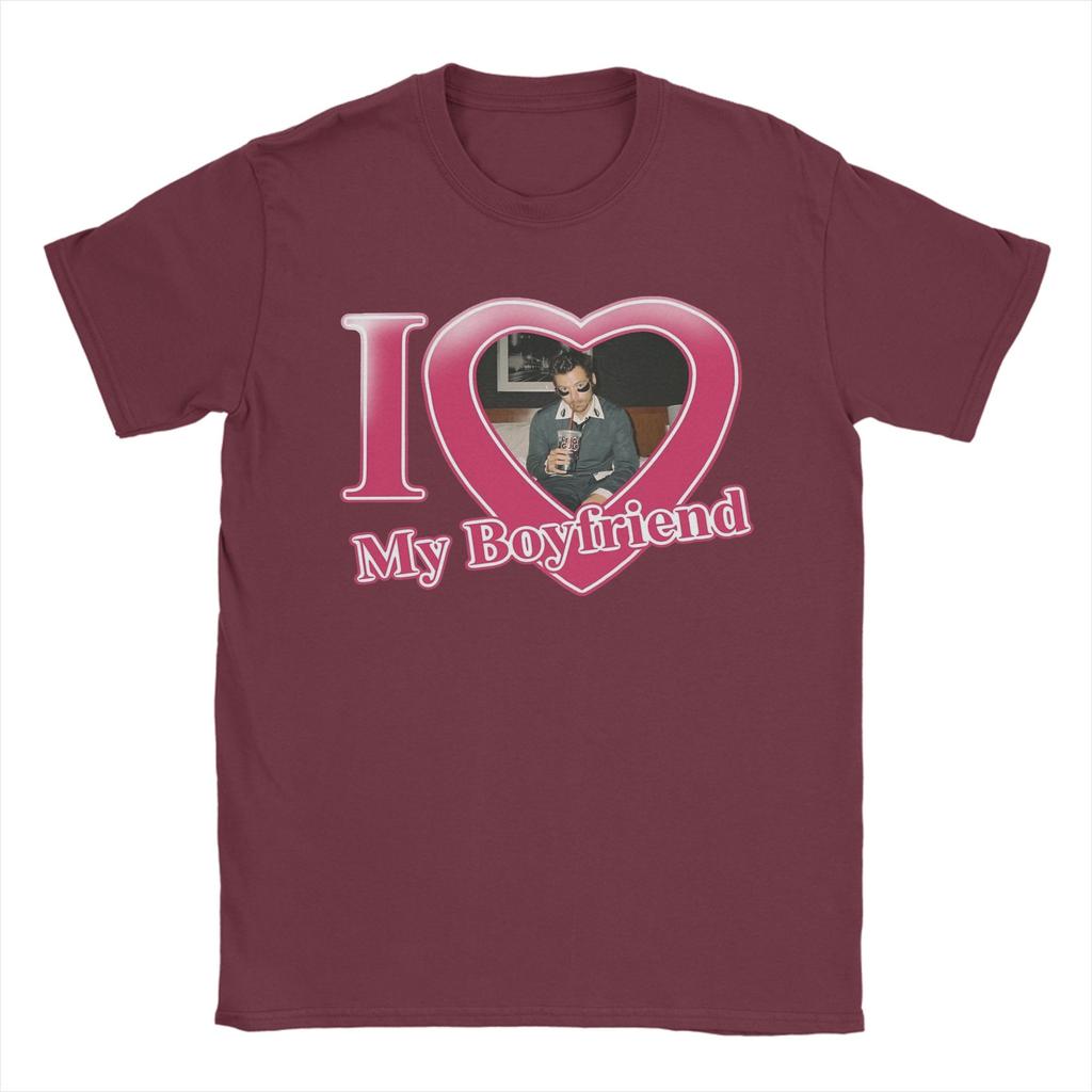 Harry Styles I Love My Boyfriend Mens T Shirt  Hipster Tees Short Sleeve O Neck TShirts Pure Cotton Plus Size Clothing