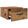 Wall Mounted Nightstand with Drawers Rustic Wood Look 35 x 35 x 20 cm Wood Based Material