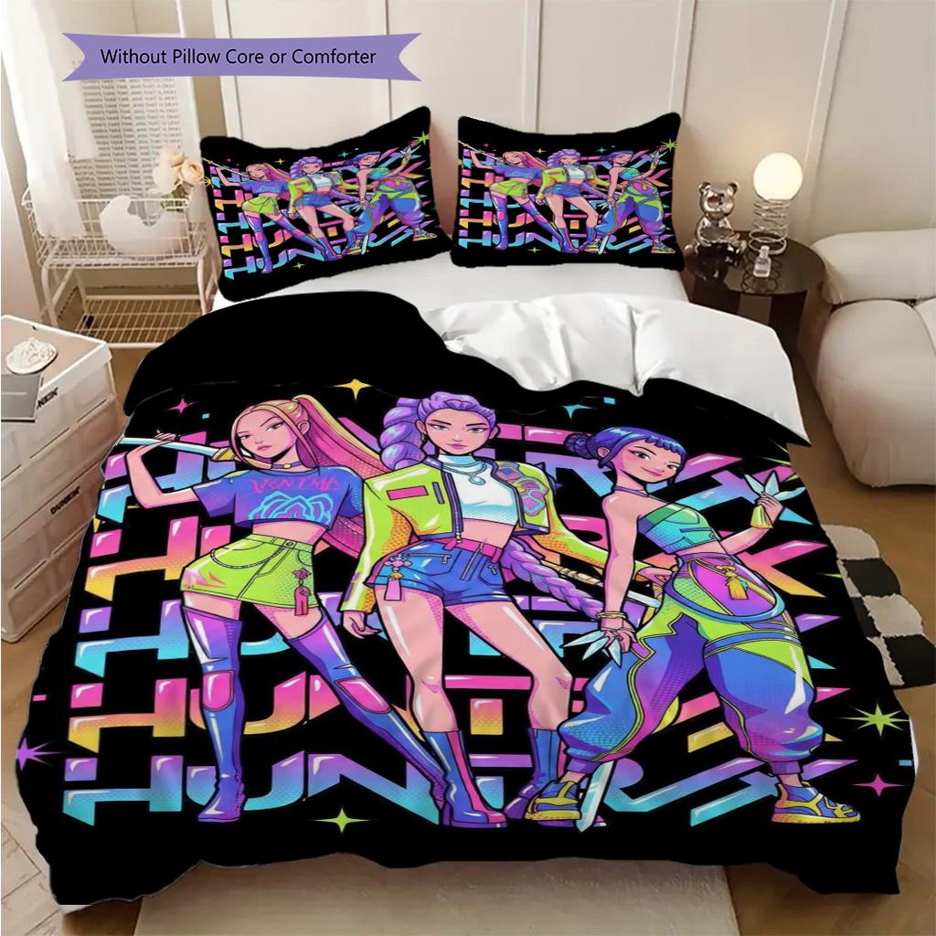 Kpop Demon Hunters Short Film 2 Threepiece Set 1 Duvet Cover 2 Pillowcase Without Core Bedding Set Duvet Cover And Pillowcase