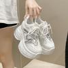 Platform-soled Dad Shoes Women's 2025 Autumn New Mesh Breathable Muffin Shoes Show Small Feet and Increase Height Casual Sports Shoes