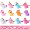 12-24 Adet Mini Peluş Unicorn Doldurulmuş Hayvanlar Unicorn Parti Hediyesi Toplu Oyuncak Çeşitleri Anahtarlık Hediye Çantası Çocuk Kız Doğum Günü için