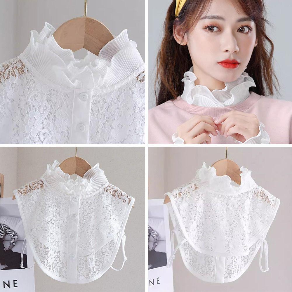 White Black Fake Collar Detachable Neckline Clothes Accessory False Collar  Women Girls