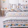 Boho Geometric Soft Duvet Cover Quen Sized Dimensions - 3 Piece Farmhouse Aztec Stripe Patern Print Microfiber Warm Comforter Cover Soft Beding Set