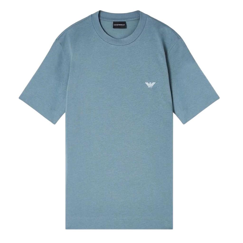 Emporio Armani EA7 Mens Embroidered Crew Neck Slim T-Shirt