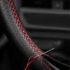Black Steering Wheel Leather Cover For Honda Civic 9th 2012 2013 -2015 Red Line