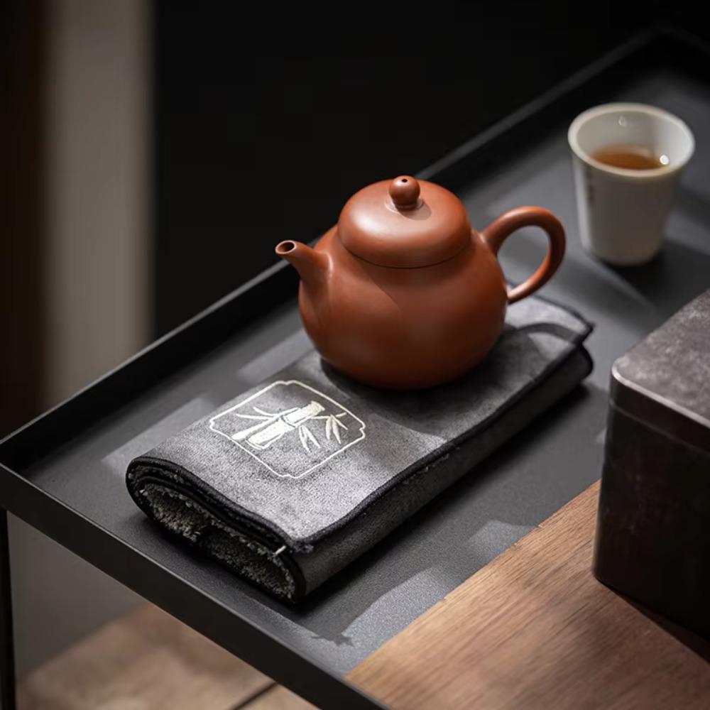 4 Pcs/Set Water Absorption Vintage Tea Towel Double-sided Tea Table Pad Comfortable To The Touch