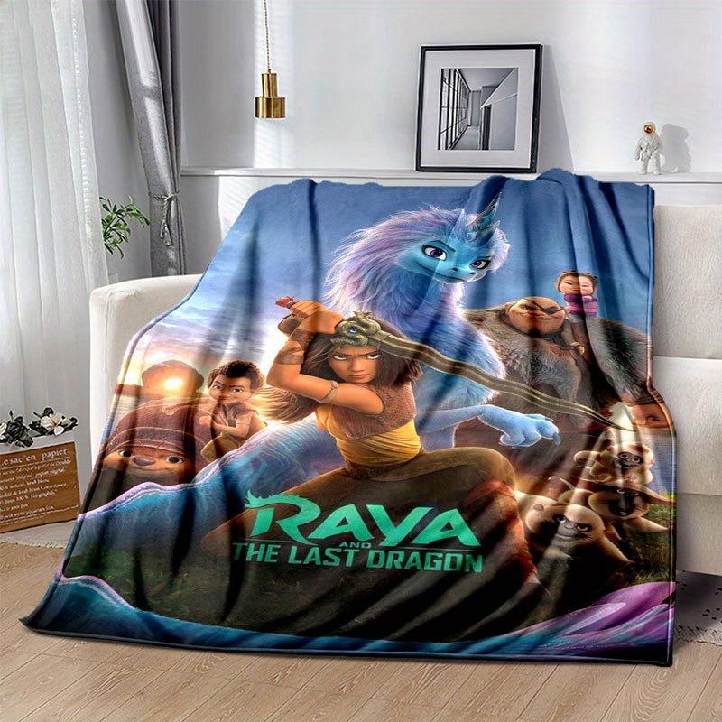 

Raya and The Last Dragon Cartoon Flannel Blanket - Ultra-Soft, Cozy, and Comfortable for Sofa, Bedroom, Camping, and Travel - Four-Season Ve 130x150cm