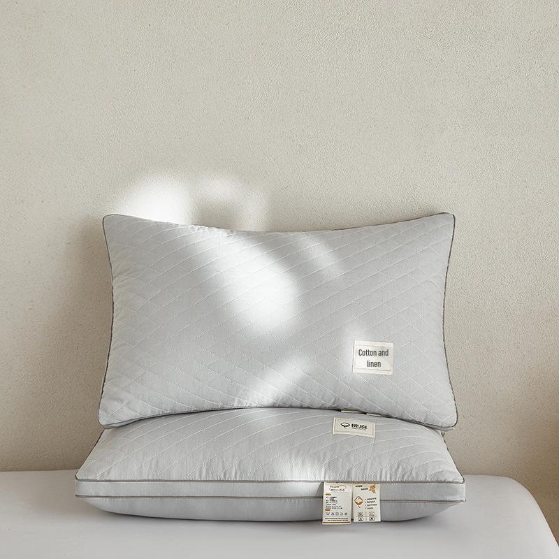 Premium Cotton Linen Neck Support Pillow for Home & Dorm